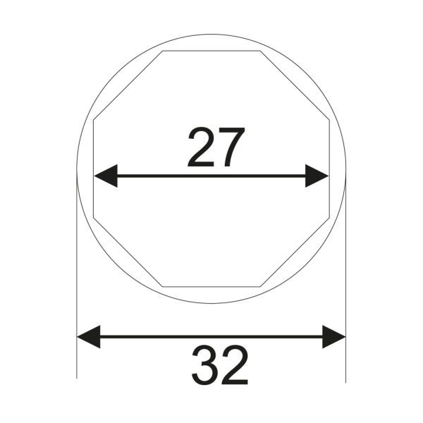 Головка для датчика КПП 1/2&quot;х27мм 8-ми гранная JTC JTC-5242