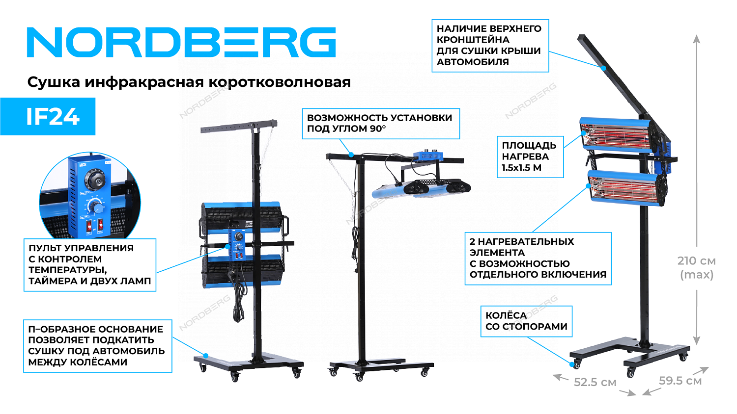 Сушка инфракрасная коротковолновая, 2 элемента IF24