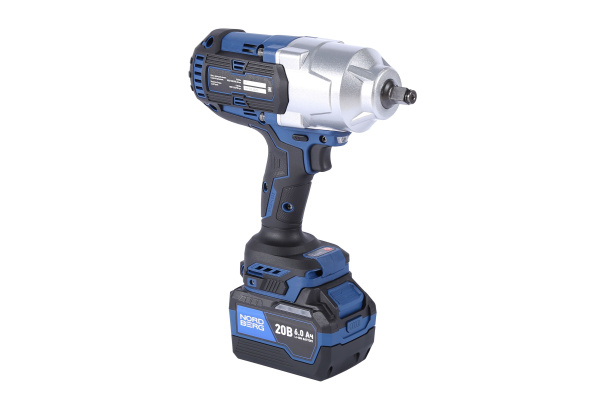 Гайковерт аккумуляторный, 1/2", 20 В, 1700 Нм, 2 аккумулятора 6 A и зарядное устройство, в кейсе NE812K